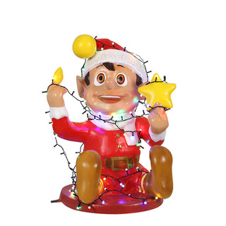 Santa Elf Playing with lights (Red)