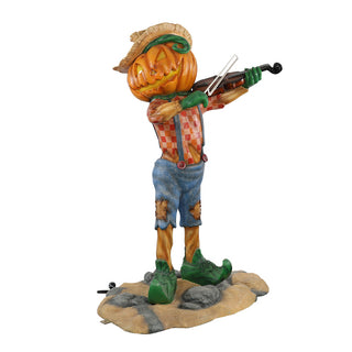 Pumpkin Scarecrow Fiddle Player