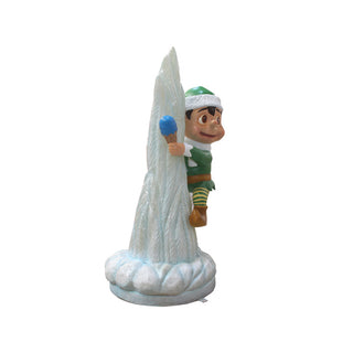 Santa Elf On Icicle (Green elf)
