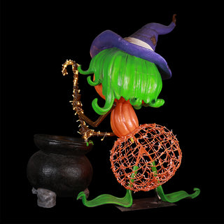 Pumpkin Witch With Cauldron