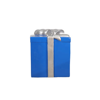 GIFT BOX LARGE (BLUE AND SILVER RIBBON)