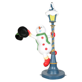 Snowman On A Light Post