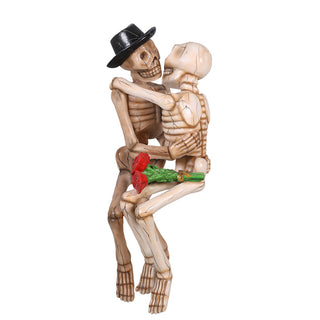 KISSING SKELETON ON A BENCH