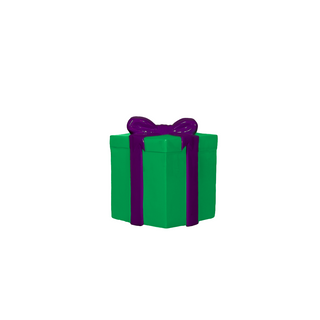 GIFT BOX SMALL (GREEN AND PURPLE RIBBON)