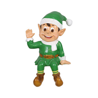 Sitting Santa Elf (red)