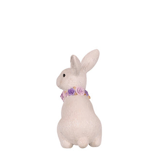 WHITE BUNNY WITH FLORAL NECKLACE