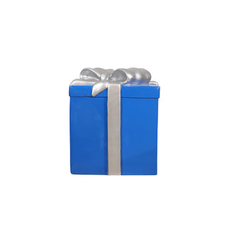 GIFT BOX LARGE (BLUE AND SILVER RIBBON)