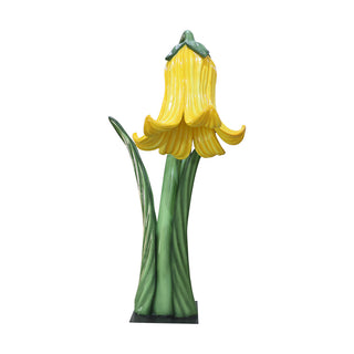 Flower In Metal Plate (Yellow)