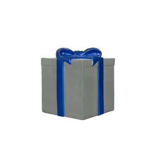 GIFT BOX LARGE (SILVER AND BLUE RIBBON)