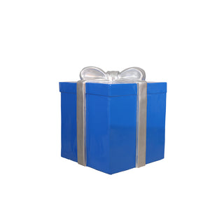 GIFT BOX LARGE (BLUE AND SILVER RIBBON)