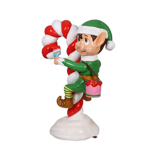 Santa Elf On Candy Cane (green