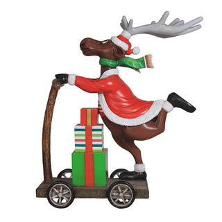 Holiday deer ON SCOOTER