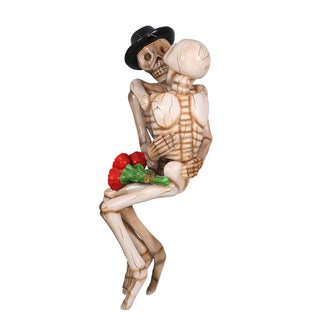 KISSING SKELETON ON A BENCH