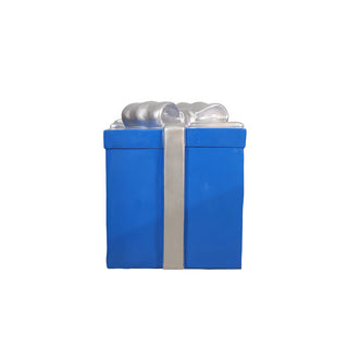 GIFT BOX LARGE (BLUE AND SILVER RIBBON)