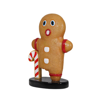 One Leg Gingerbread Holding Candy Cane
