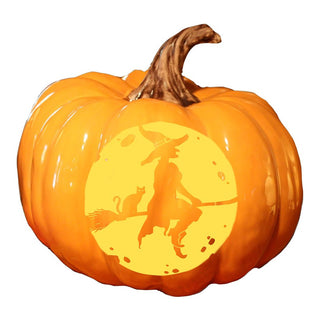 Witch Pumpkin Lantern With Light