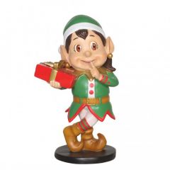 Santa Elf With Gift (Green)