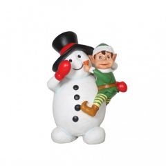 Santa Elf On Snowman (Green Elf)