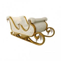 Santa Sleigh 4 Seater With Icycle (White & Gold)