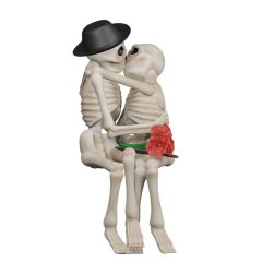 Kissing Skeleton On A Bench